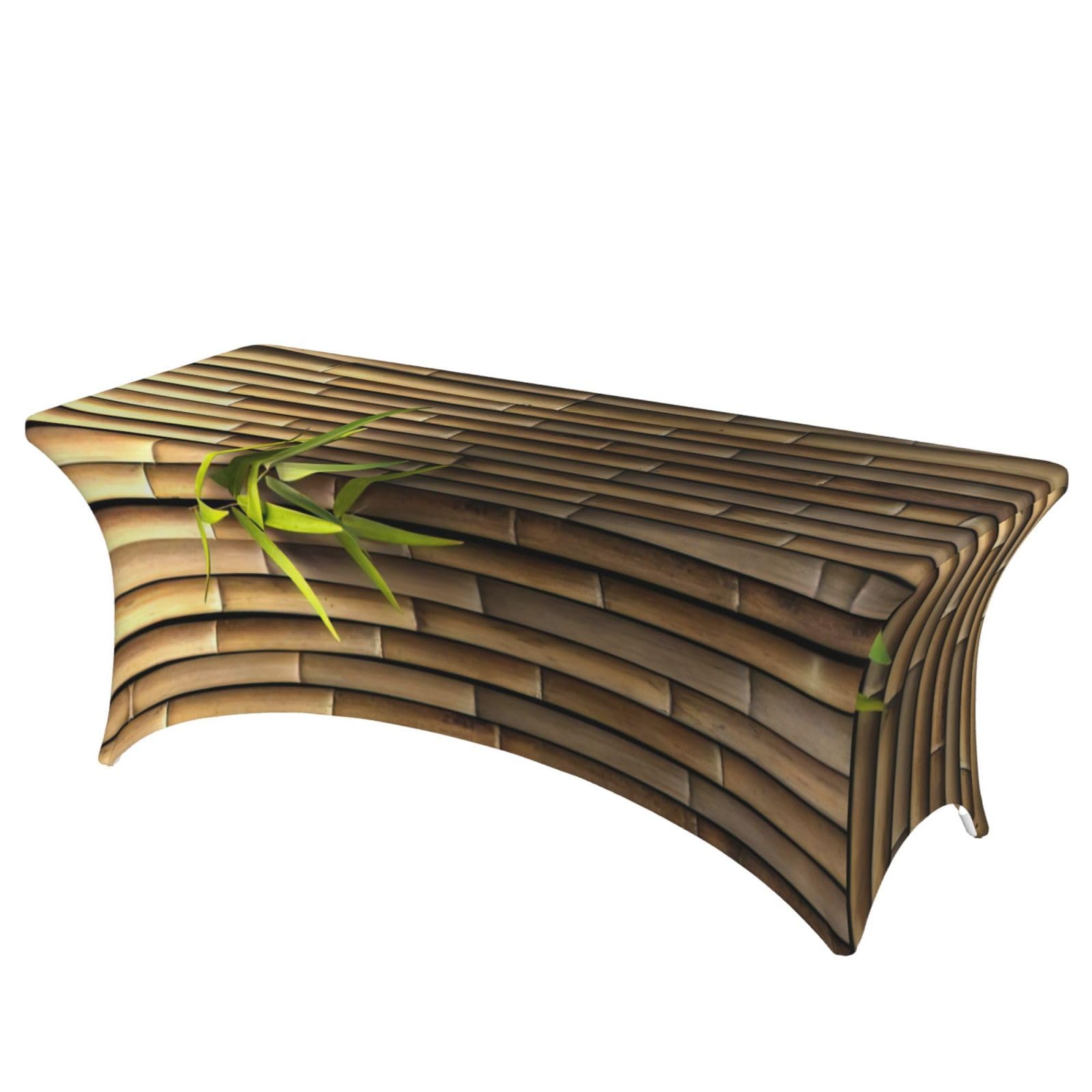 Nappe de protection élasthanne 1,8m imprimé bambou lavable pour banquet