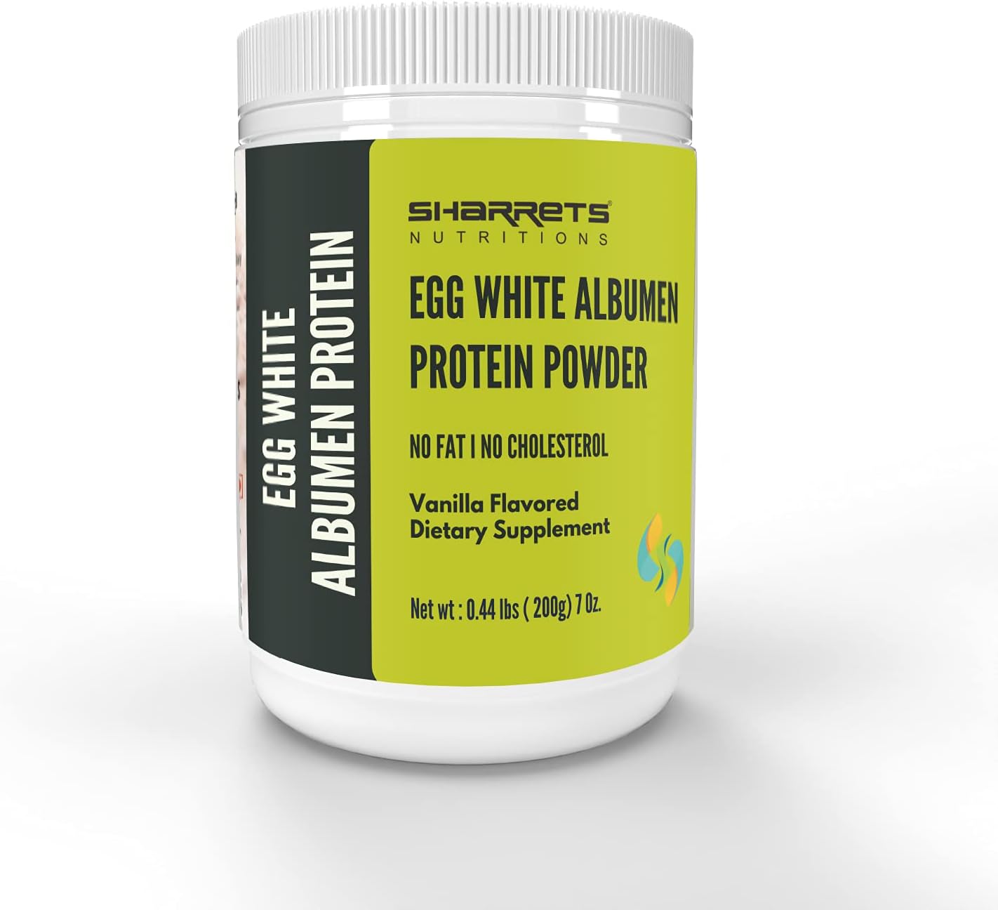 SHARRETS Egg White (Albumen) Muscle Protein Powder - Vanilla Flavor - 7 Oz [Dietary Food Supplement] Non-Gmo & Gluten-Free