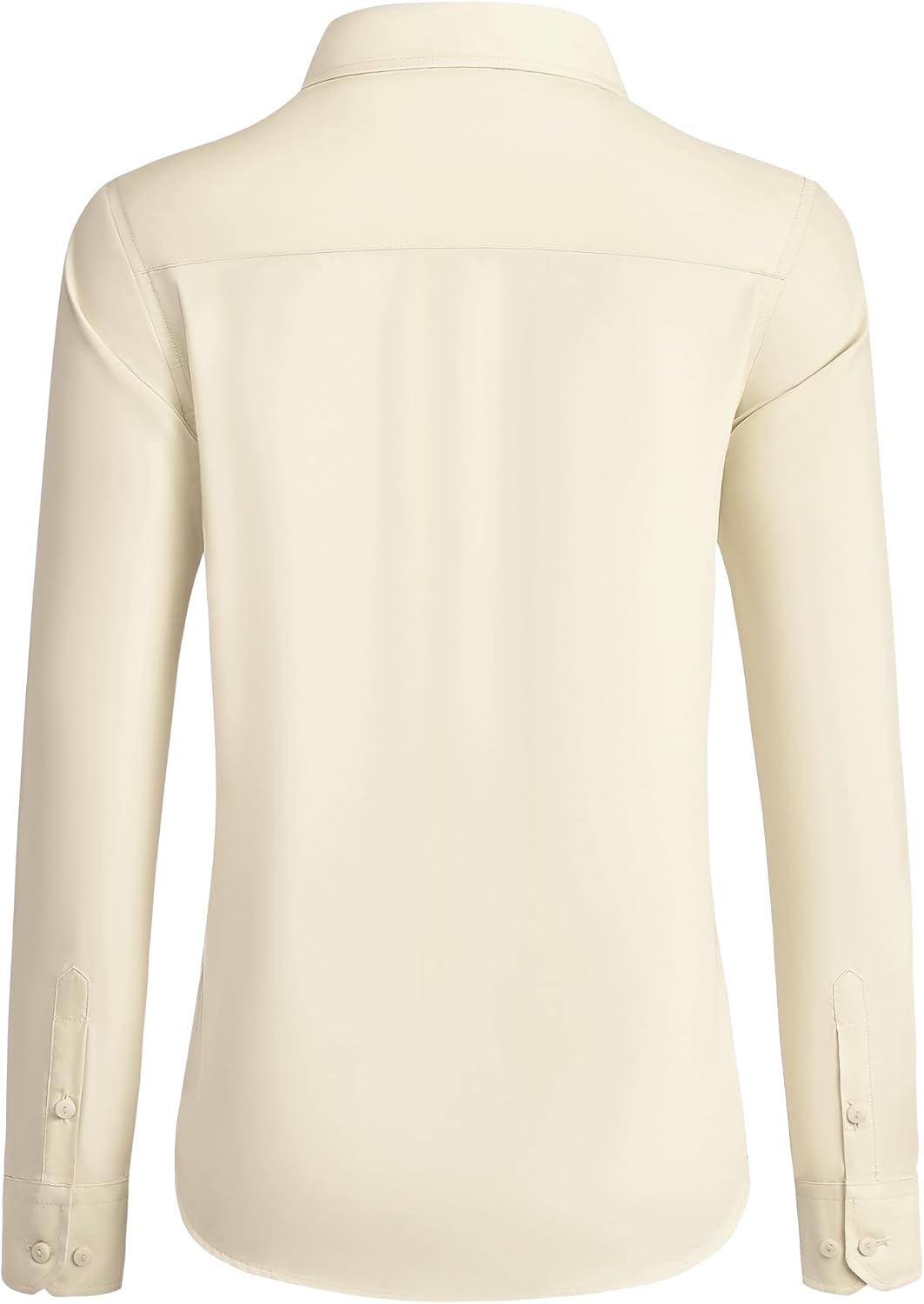 siliteelon Button Down Shirts for Women Wrinkle Free Dress Shirts for Women Long Sleeve Work Formal Office Casual Blouses Tops Beige XL - Image 4