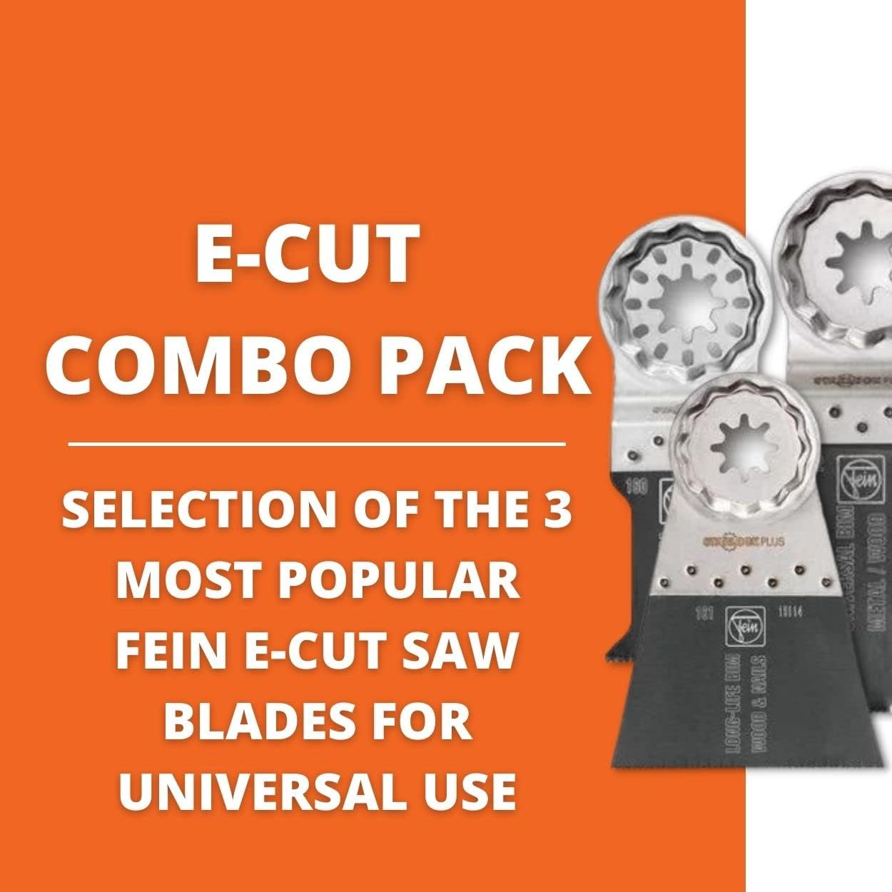 Fein Starlock Plus E-Cut Combo Saw Blade Set - 3-Piece Kit for Precision Cutting, Includes (2) E-Cut Long-Life, (1) E-Cut Universal Saw Blade - 35222952090