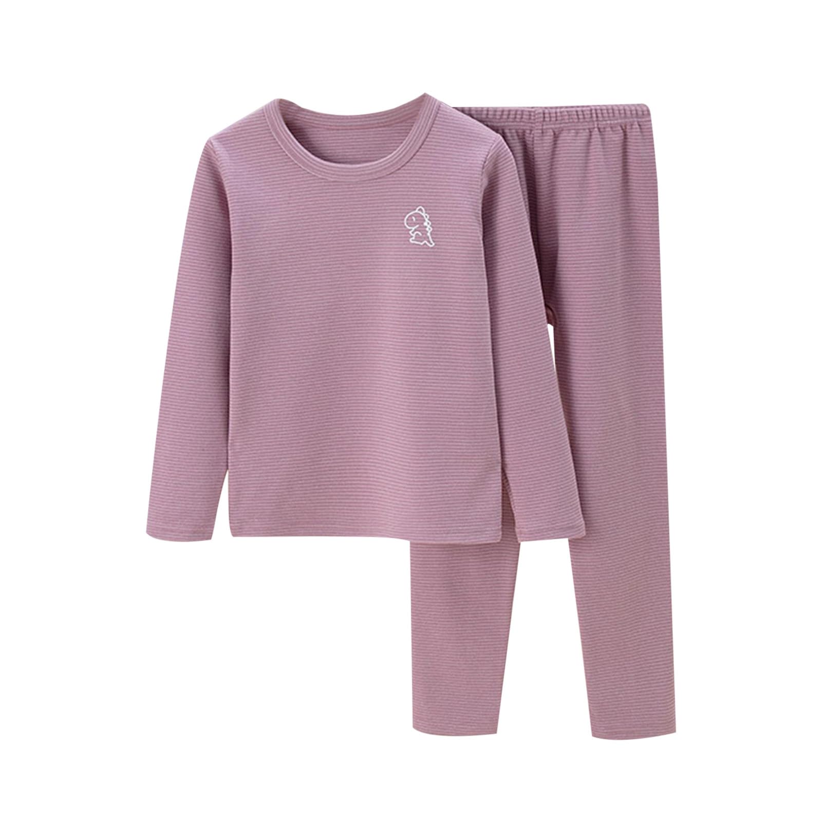 Ensemble de sous-vêtements chauds pour enfants d'automne et d'hiver, plus polaire pour bébés, manches longues, garçons et filles, col rond, vêtements de maison, pyjama Robe Fille 2 Robe Fille En Coton