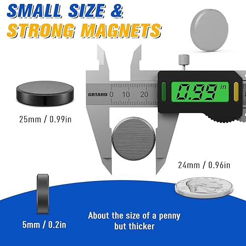 Miniatura 47 de Grtard Paquete de 45 imanes de cerámica con respaldo adhesivo, disco redondo pequeño para manualidades, bricolaje, ciencias, pasatiempos, proyectos