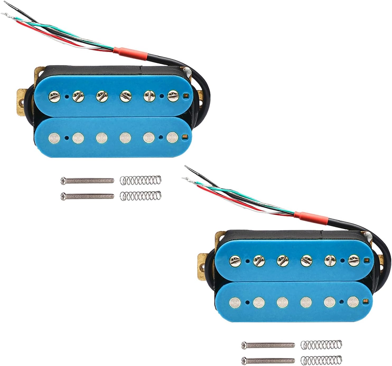2PCS 50/52mm Ceramic Magnet Electric Guitar Humbucker Pickups Double Coil Guitar Bridge Pickup & Neck Pickups Set (Light Blue)