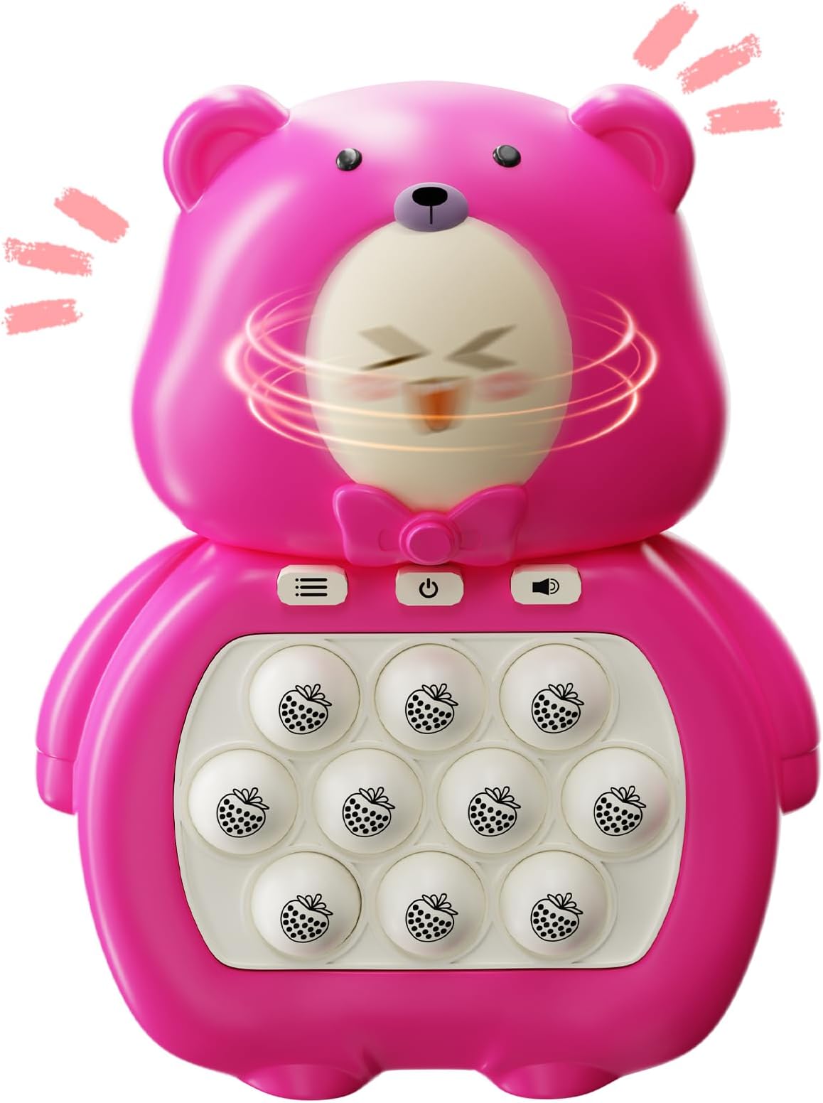 Xixikocol Fast Push Game Fidget Toys Pop Game, Handheld Game for Kids Age 6-12, 7 Modes Games, Change 4 Facial Expressions, Stress Relief Game for Kids and Adults, Birthday Gift (Pink Bear)
