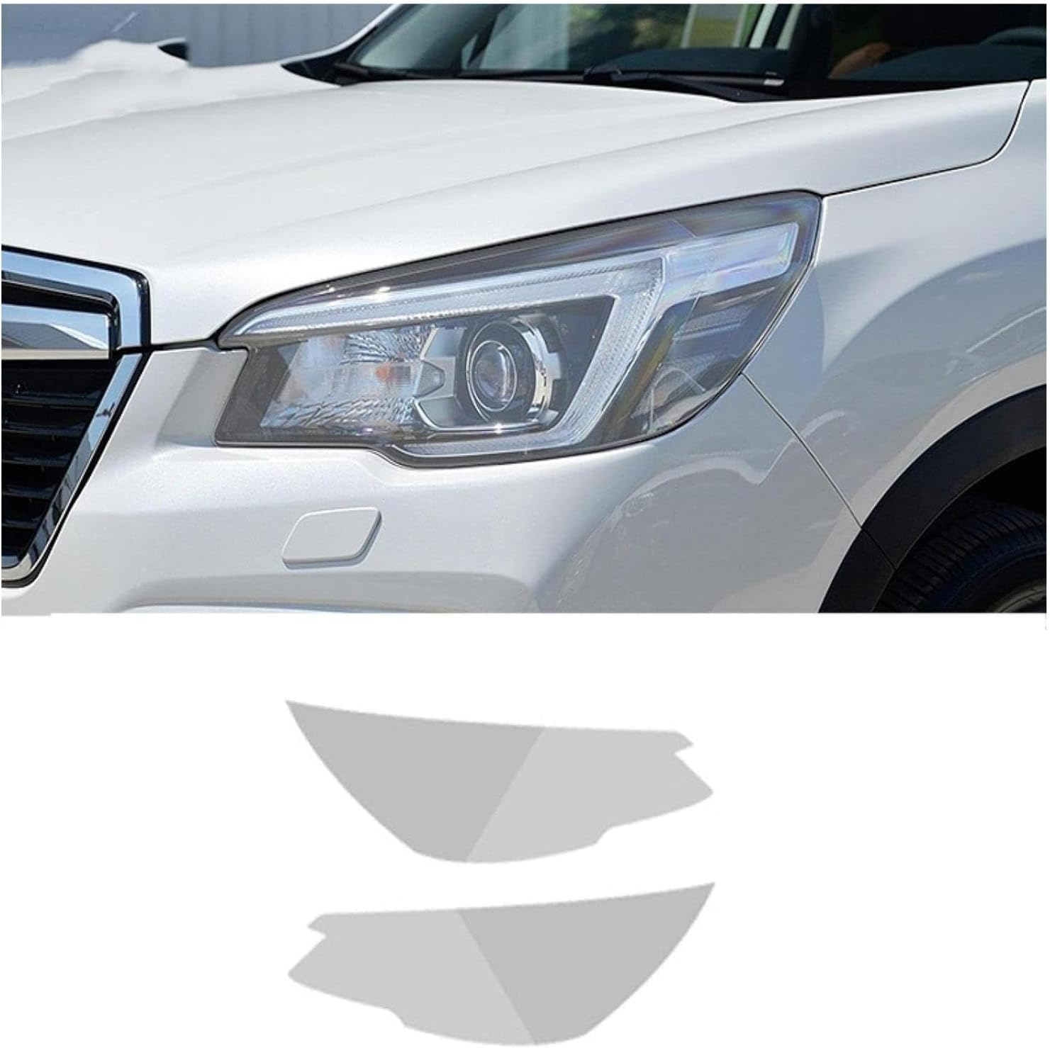 SamLng Car Front Light Film for Subaru for Forester 2019 2020 Car Headlight Film Front Light Transparent Blackened Moulding Vinyl Protection Sticker Car Light Film