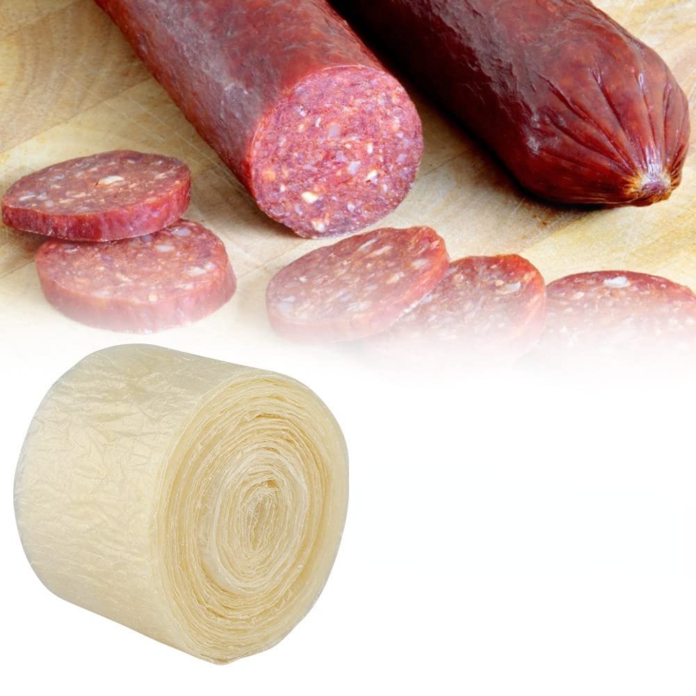 Kuuleyn Tripa de Secado Comestible para Salchichas, Tripas de colágeno de 2 Capas para Salchichas caseras sabrosas Jamón 8m