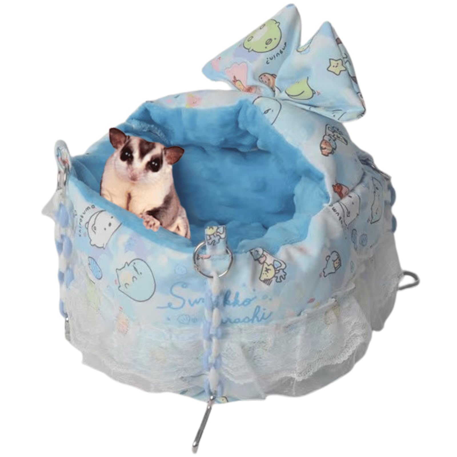 Copfeu Sugar Glider Warm Bed Hanging Bed Chinchilla Sleeping Bed Hamster Nest Small Animal Hammock Thicken Guinea Pig Sleeping Bag Sugar Glider