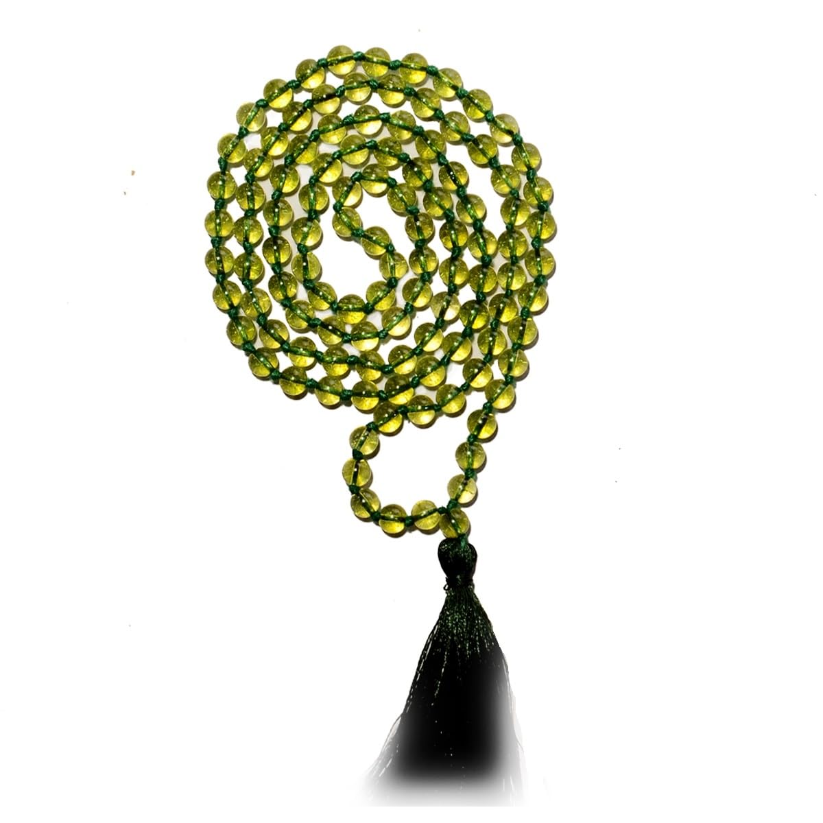 Takshila Gems® Natural Peridot Mala 6 mm 108+1 Knotted Beads Lab Certified for Jaap and Wear, Peridot Crystal Mala-image-38