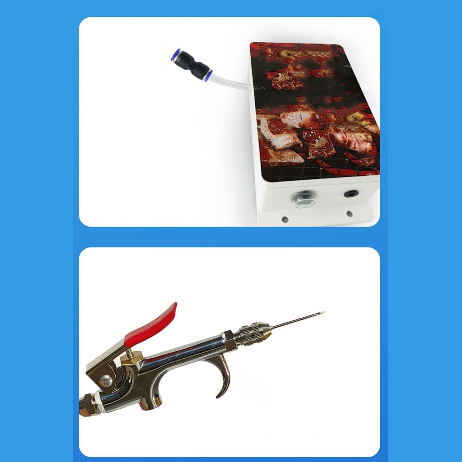 Iniettore elettrico ad alta pressione per pancetta, robot da carne per uso alimentare, 60 W, kit con 10 aghi per cucinare, griglia, affumicatore, barbecue, pressione 5 kg, peso 1,8 kg