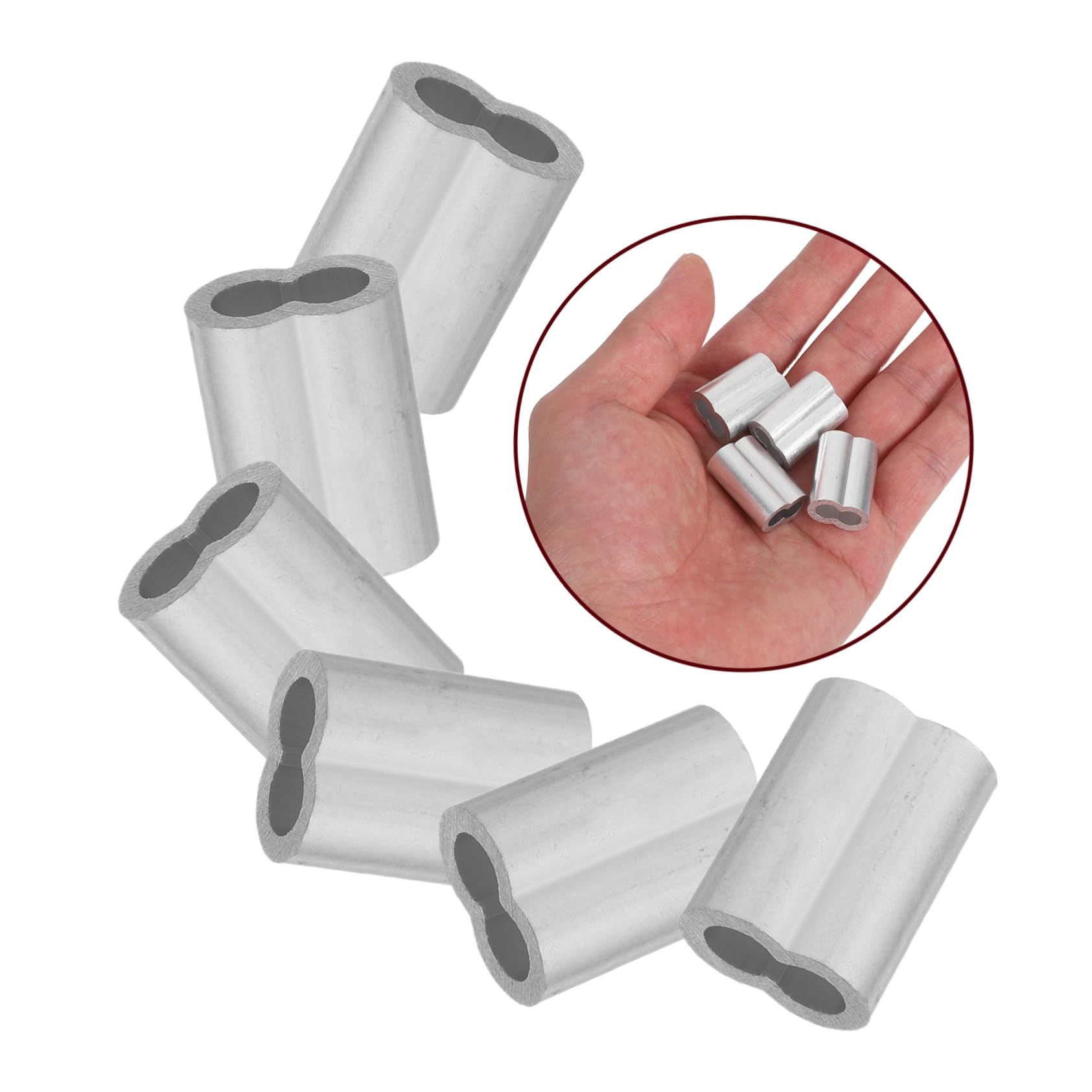 PRETYZOOM 1000 Pezzi Manicotti in Alluminio per Cavo e Fune Manicotti Crimpare Resistenti e Leggeri per Sicure Funi Metalliche