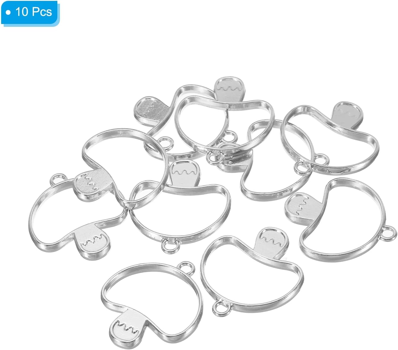 PATIKIL Alloy Open Back Bezel Pendants, Mushroom Shaped Hollow Resin Pendant Frame for DIY Crafts Earrings Necklace Bracelet Making - Image 3