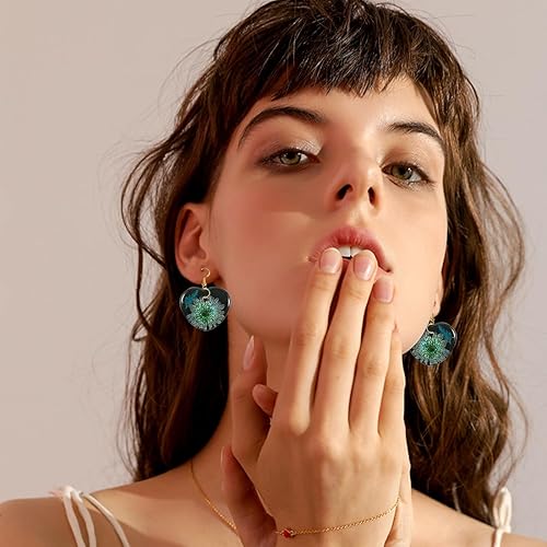 Miniatura 3 de Voyyphixa 16 moldes de resina para joyas, aretes, moldes de resina con agujero de corazónmoldes de silicona ovalados para resina epoxi, moldes de