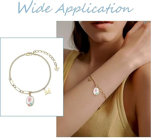 Miniatura 4 de UNICRAFTALE 30 juegos de 3 colores 304 de acero inoxidable ovalado en blanco con cabujones de vidrio de 0.709 x 0.512 in bandejas hipoalergénicas