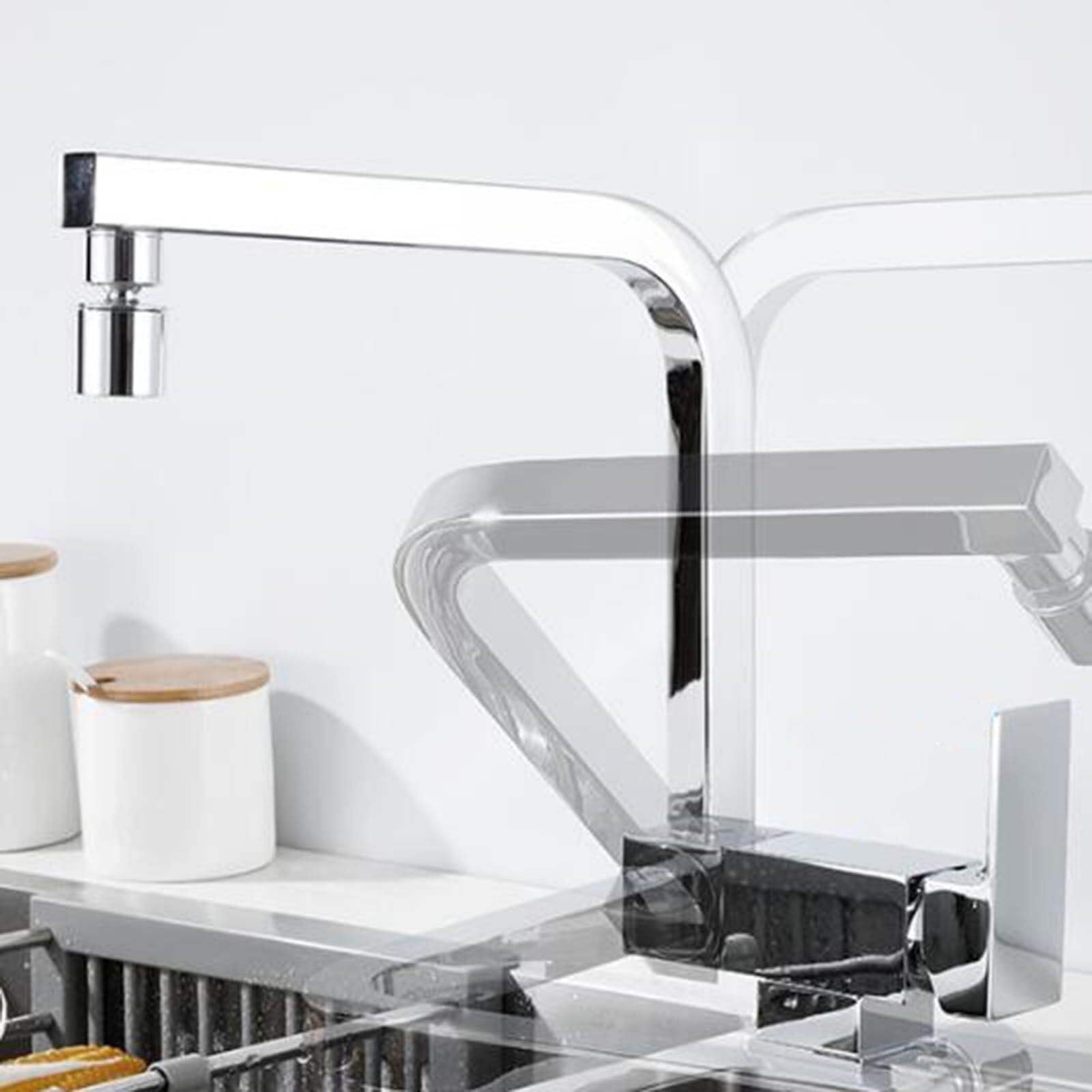 Robinet d'evier de cuisine pliable mitigeur en laiton chrome a poignee unique