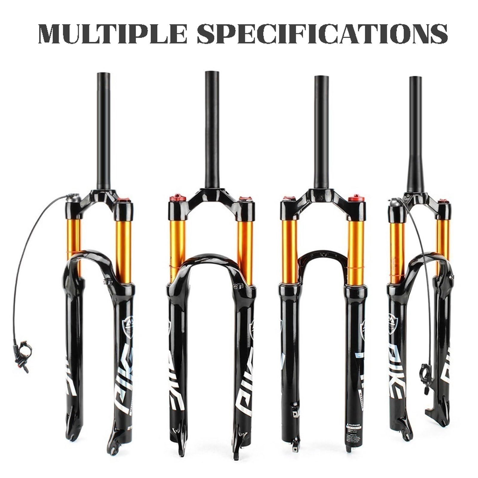 Horquilla de Suspensión Neumática for MTB de 26/27,5/29 Pulgadas, Aleación de Magnesio Tubo de Dirección Recto de 1-1/8" Recorrido de 120MM