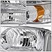 DNA MOTORING HL-OH-F99SD4P-CH-AM Chrome Amber Headlights Replacement Compatible with 99-04 F-250 / F-350 / F-450 / F-550