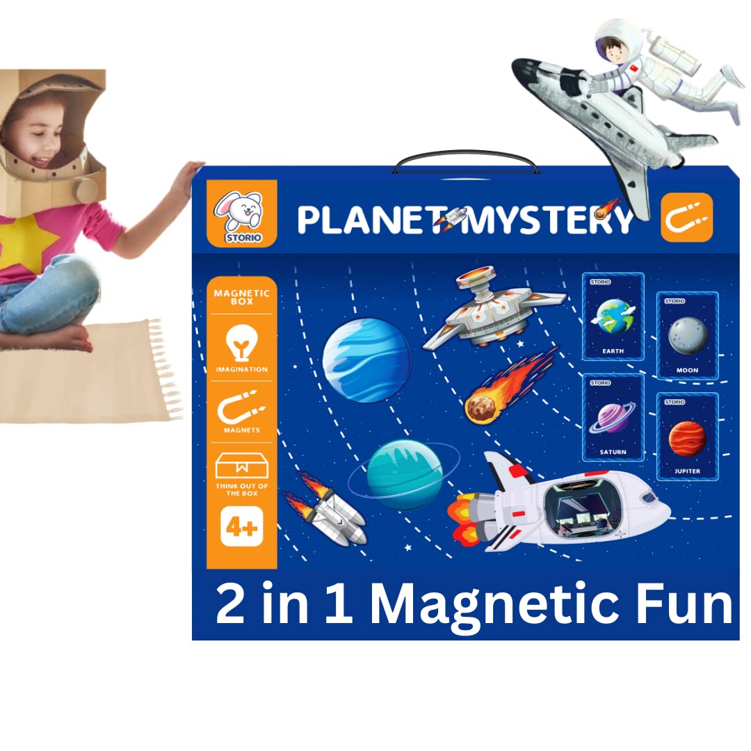 Storio Magnetic Box Series -Solar System Planet Mystery Puzzles Toys Educational Toy for Kids 2 3 4 Years Boys Girls Montessori Gift Fun & Play for Baby (41+ Magnet Pcs) - Dark Blue (B0BQGTPRLR) Amazon Price History, Amazon Price Tracker