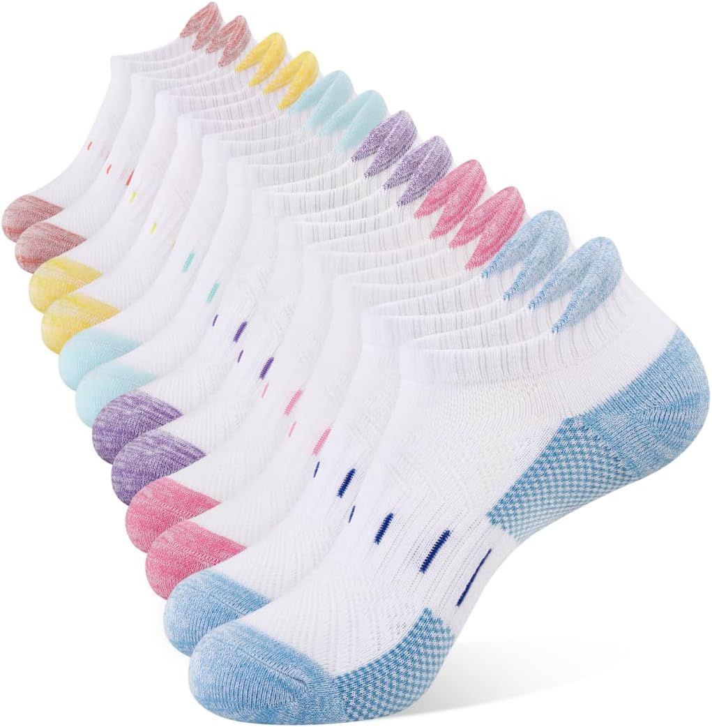 YOJOOMAnkle Socks for Women 6 Pairs Athletic Cushioned Running Low Cut Socks Womens