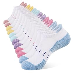 YOJOOM Ankle Socks for Women 6 Pairs Athletic Cushioned Running Low Cut Socks Womens