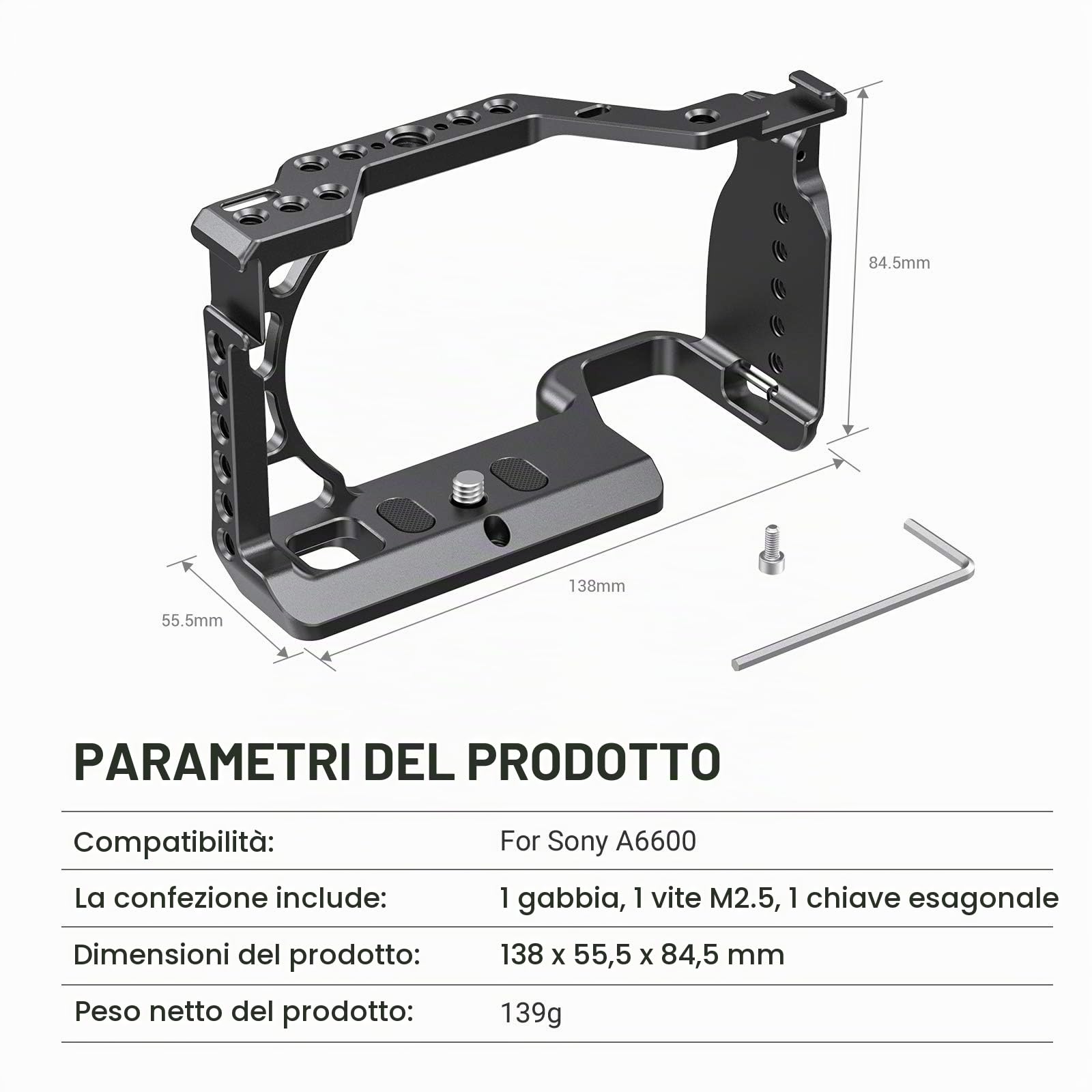 SMALLRIG A6600 Cage Gabbia A6600 per Sony A6600-2493