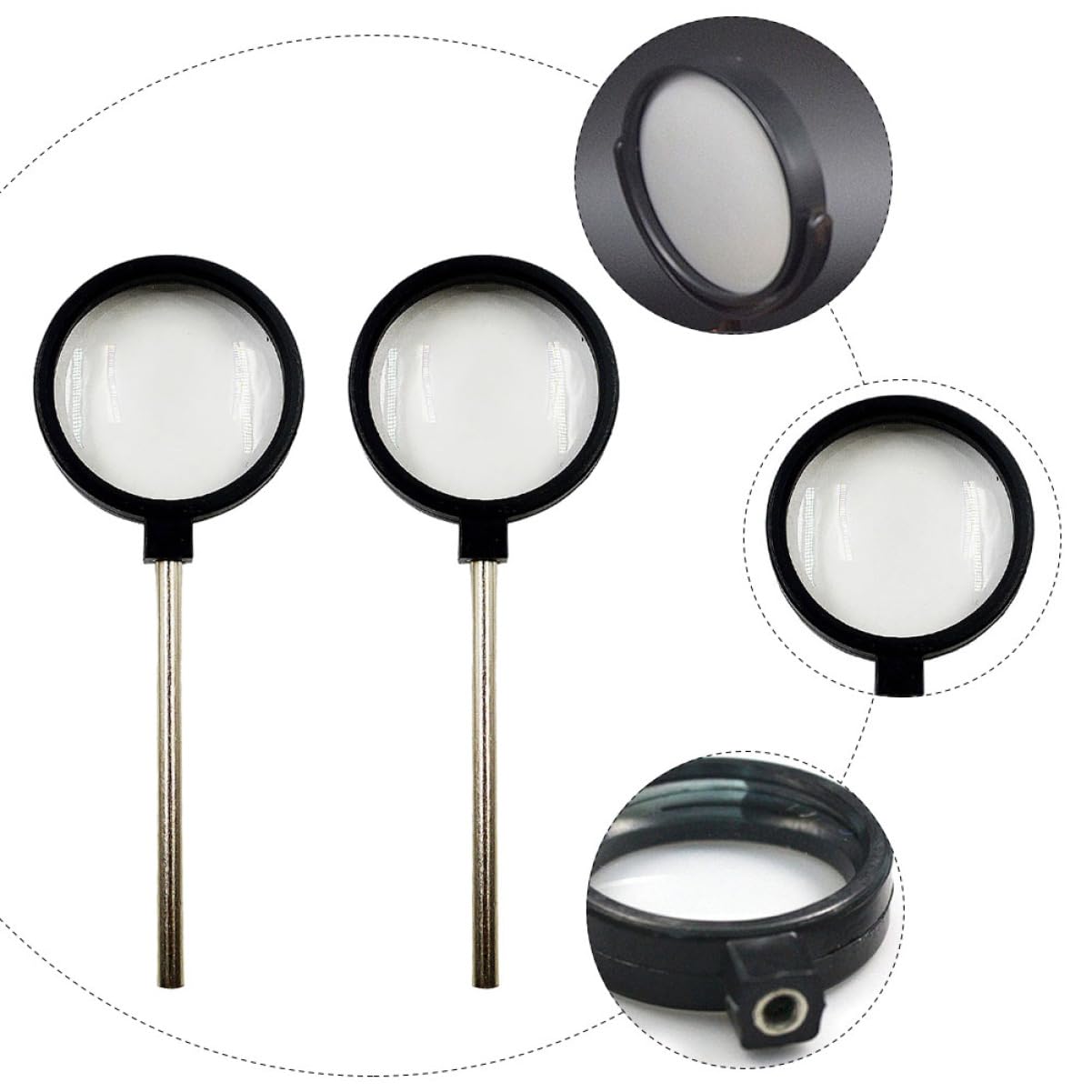 OUNONA Professional 2-Piece Physical Lens Set Concave Convex Lenses for Optical Experiments Educational Demonstrations