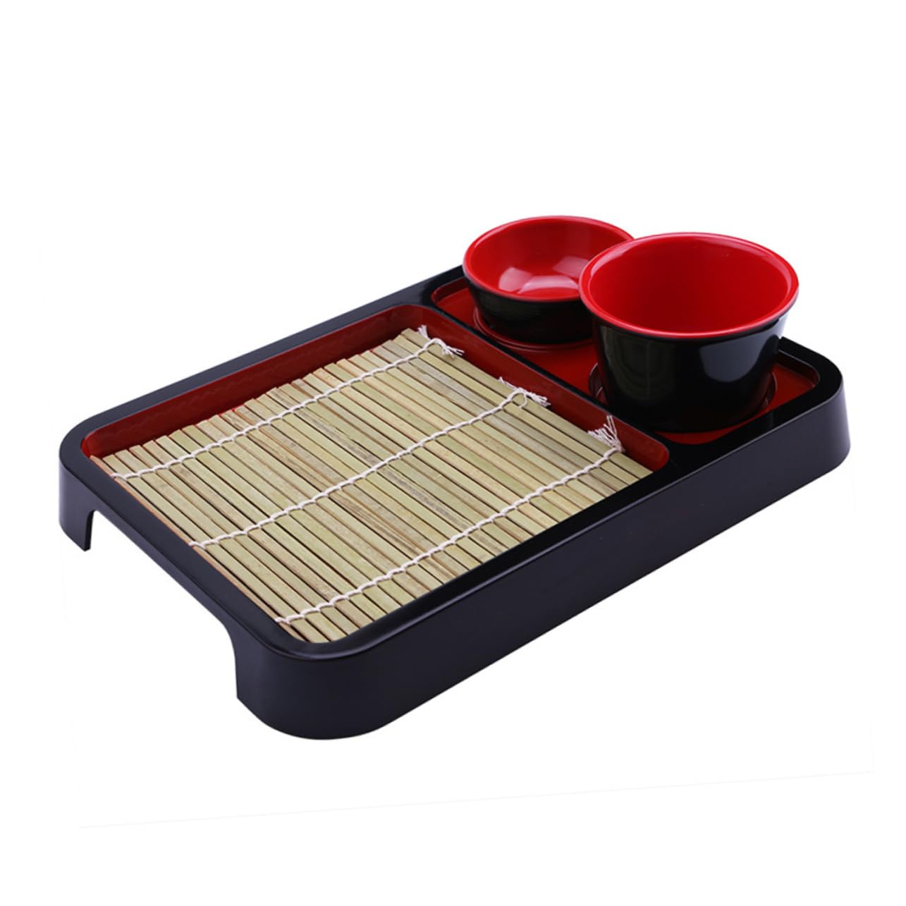 CIYODO 1 Set Cold Noodle Plate Soba Noodles Dinnerware Plates Cold Tray Fruit Serving Tray Japanese Serving Dish Japanese Plate Sushi Rice Bowl Noodles Board Cold Noodle Tray Black Abs