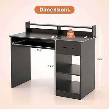 デスク 60cm x 40cm x 28cm*4 Amazon.com: IFANNY Computer Desk with Drawers, Study Table