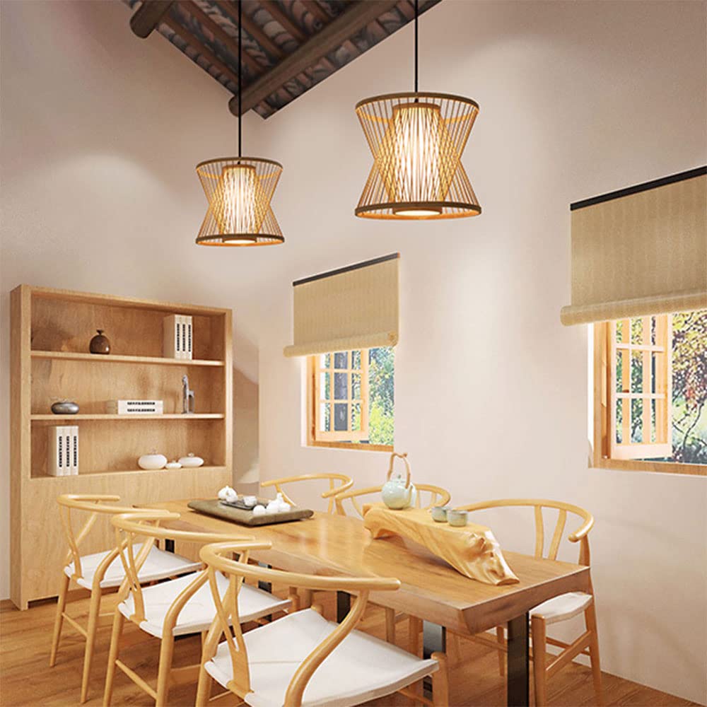 Bambù Lampada Da Casa Lampada Naturale Per L’industria Lampadina Antiquata, Pendolare Con Le Lance, Ecc
