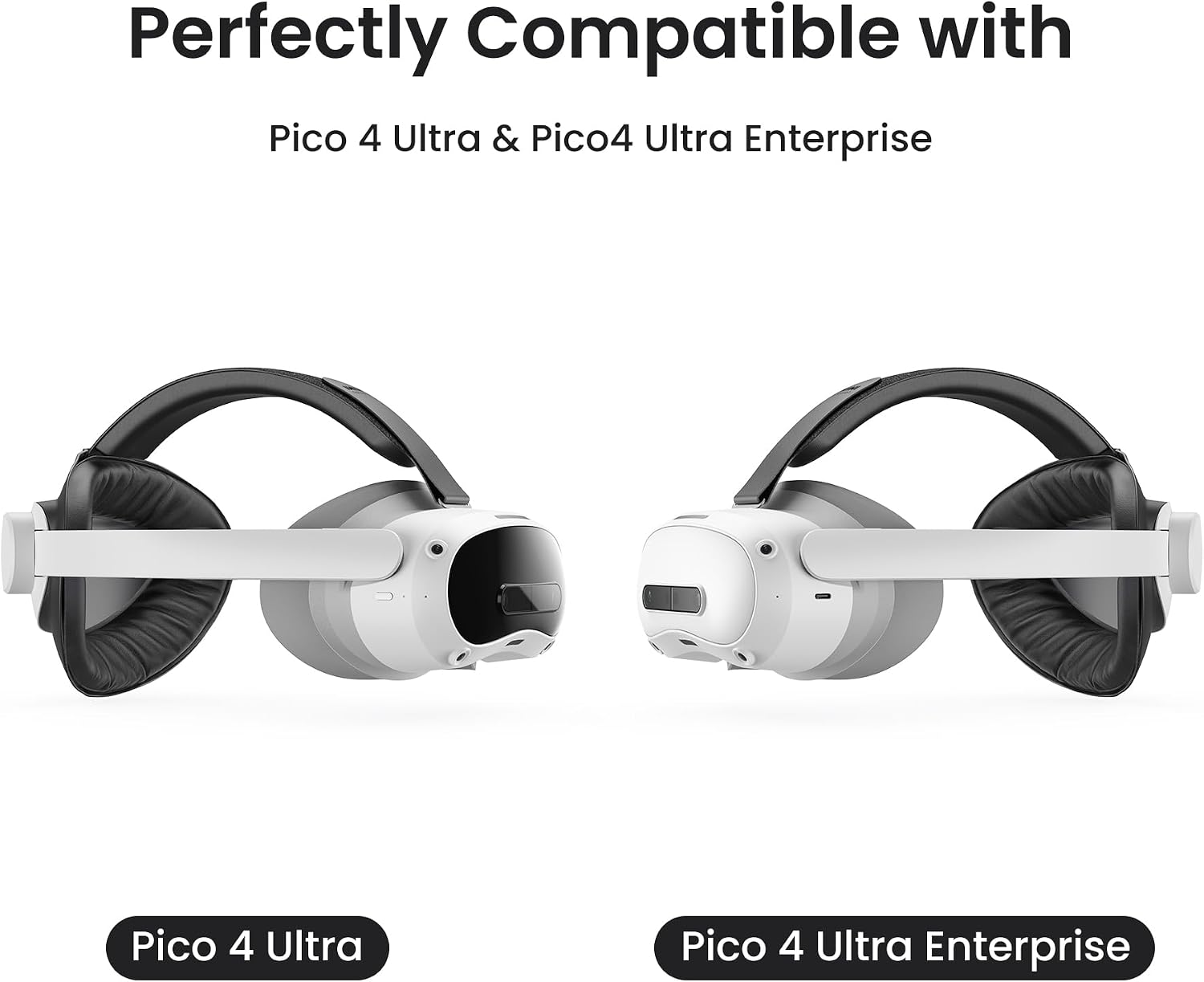 KIWI design T1 Head Strap, Compatible with Pico 4 Ultra / 4 Ultra Enterprise, Lightweight & Comfortable, High-Resilience PU & Memory Foam, VR Accessories for Pico 4 Ultra, Black