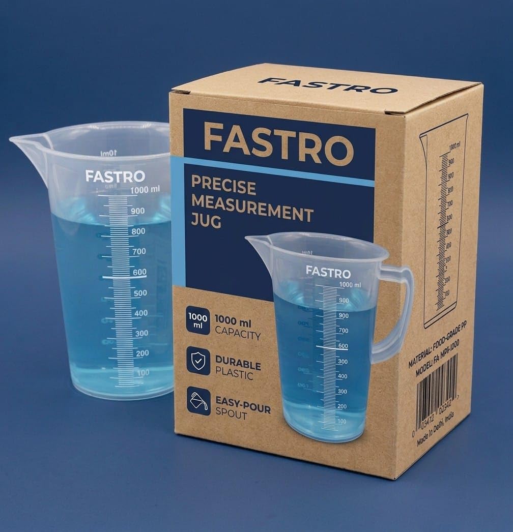 1000ml Measuring Jugs - Clear Plastic with Handles -4