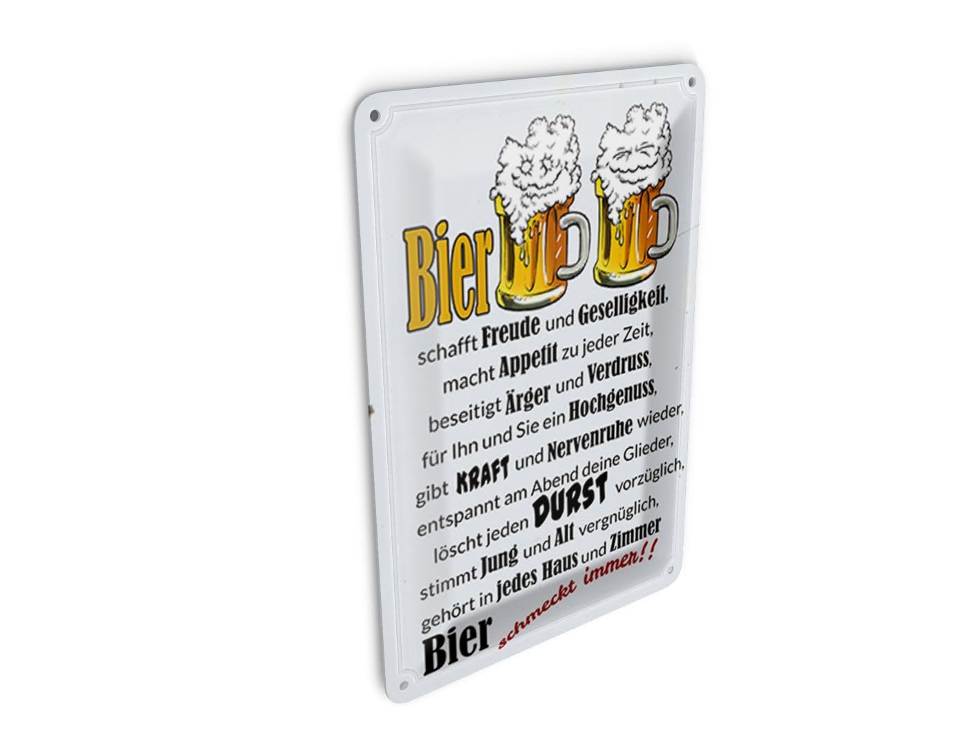 Femer Tin Postcard Alcohol 10 x 14 cm Beer Tastes Always Joy Decorative Sign
