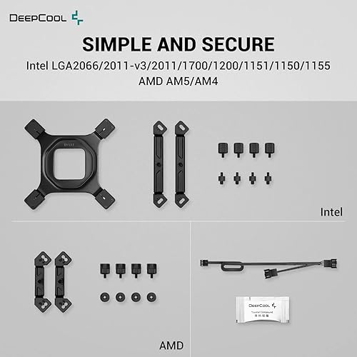 Miniatura 6 de DeepCool GAMMAXX AG620 BK ARGB Enfriador de aire para CPU de 260 W, TDP, 6 tubos de calor de cobre, enfriador de CPU de doble torre con ventiladores