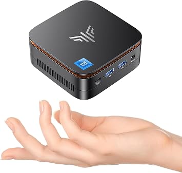 KAMRUI E1 Mini PC Computer, 12th Alder Lake- N95 up to 3.4 GH, 12GB DDR4 256GB M.2 SSD, Mini Desktop Computer, WiFi, BT, 4K, HTPC for Business, Home, Office