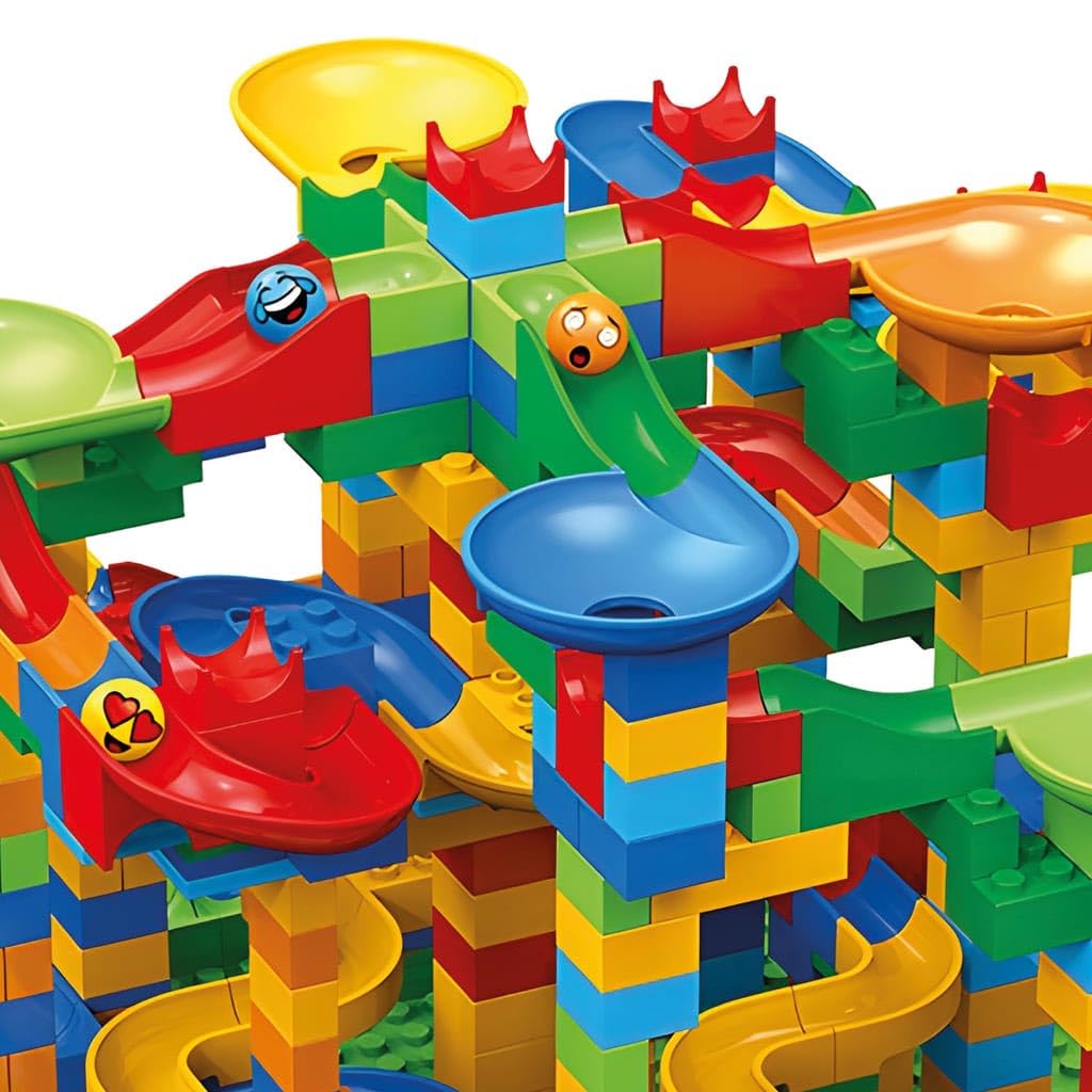 Pista delle biglie di mattoncini composta da 514 elementi, per bambini da 6 anni