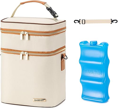 Vista 16 de Bolsa enfriadora de leche materna con bolsa de hielo para 6 biberones de hasta 9 onzas Negro