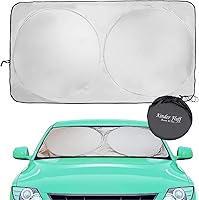 Vista 14 de Parasol para parabrisas BMW X2 (2018-2023), certificado 99.87% UVB y 99% de protección solar UVA. Cubierta opaca de doble capa galardonada, parasol