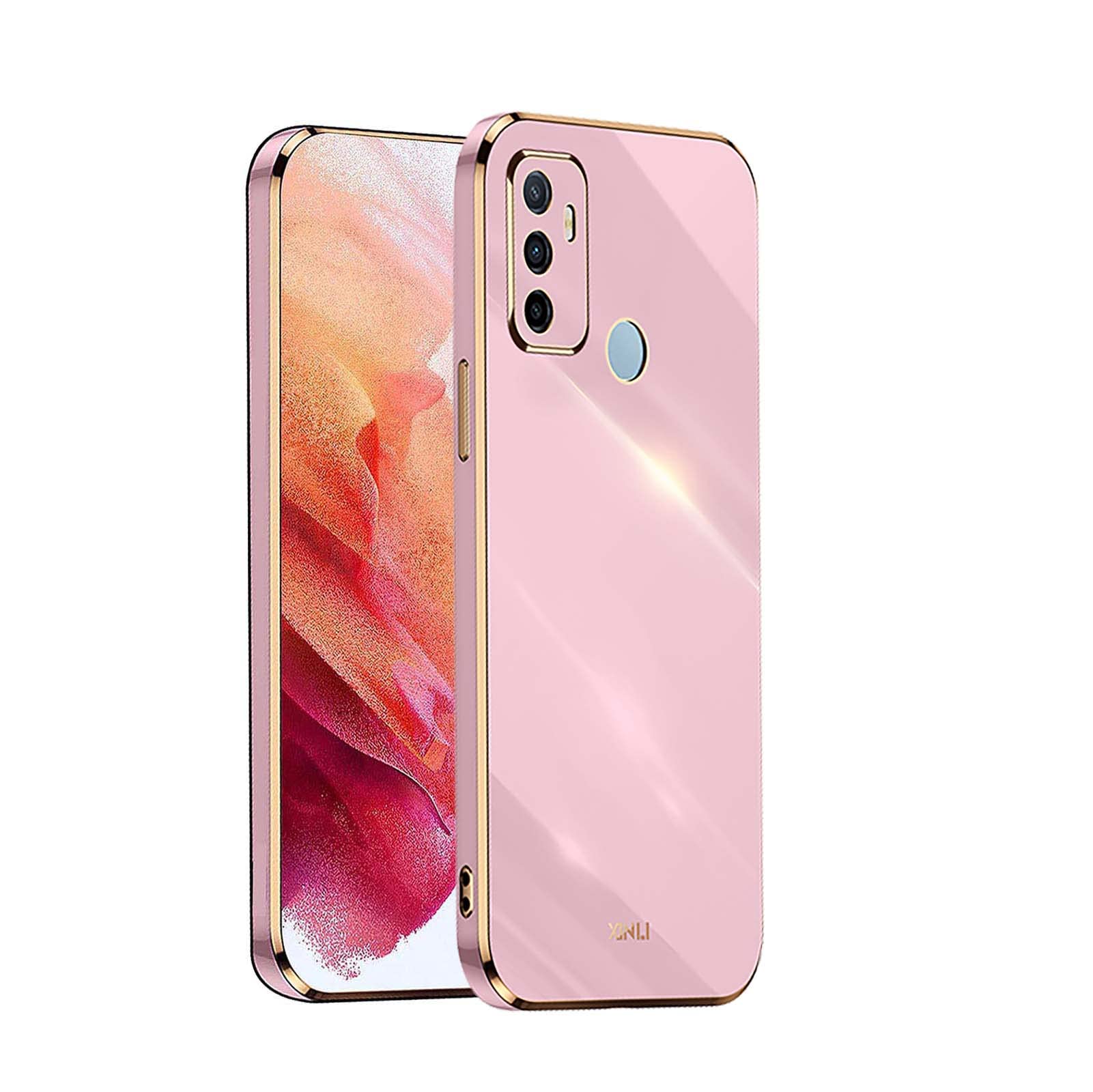 Cover WEIOU Per OPPO A53 | A53s - Custodia Morbida In TPU Con Bordo Dorato Placcato, Viola
