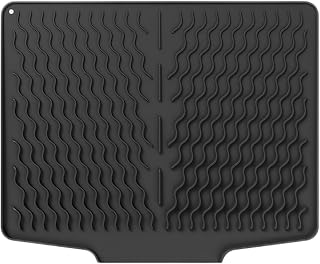Silicone Dish Mat, Drip Mat, Porcelain Sink Mat with Inclined Surface for Optimum Water Drain, Heat-Resistant, Non-Slip Drip Mat, Kitchen Sink for Storage of Cutlery, 40 x 13 mm