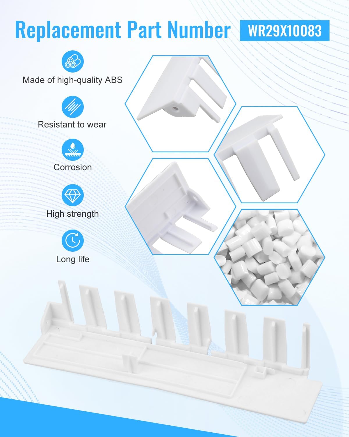 WR29X10083 Ice Stripper Fit for GE Refrigerator DSE25JGHBCBB DSE25JMHBCES DSE26JGEBCBB DSE26JGECCBB GSE25HMHBHES Fridge Ice Maker Replacement