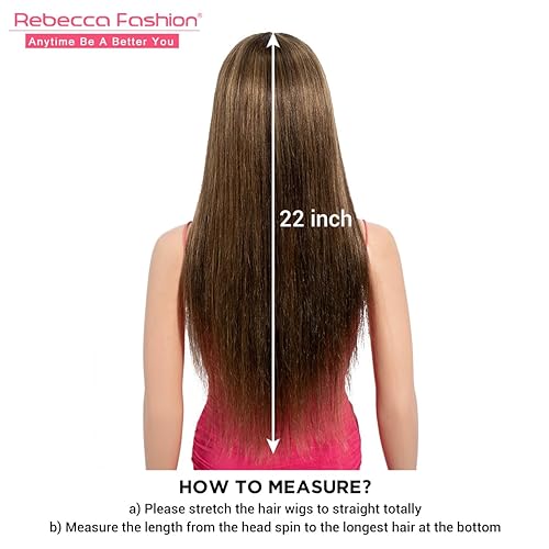 Miniatura 9 de Rebecca Fashion Pelucas de cabello humano virgen brasileño de 14 pulgadas con flequillo densidad del 130 para mujeres negras 14 pulgadas Victoria