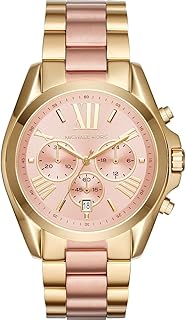 Reloj Bradshaw para Mujer, Movimiento cronógrafo de Cuarzo de 43 mm con Correa de Acero Inoxidable