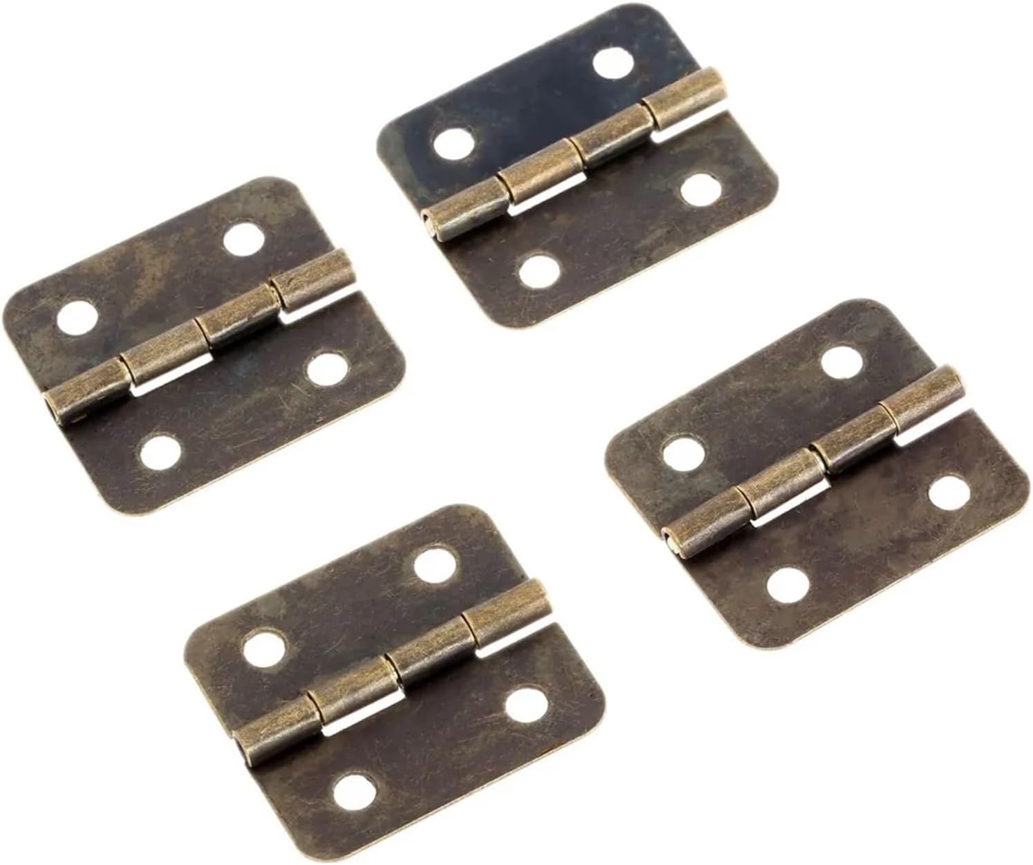 12pcs Furniture Hinge Kitchen Bedroom Living Room Cupboard Closet Wardrobe Hinge for Jewelry Boxes Metal Bronze Hinges 19x16mm