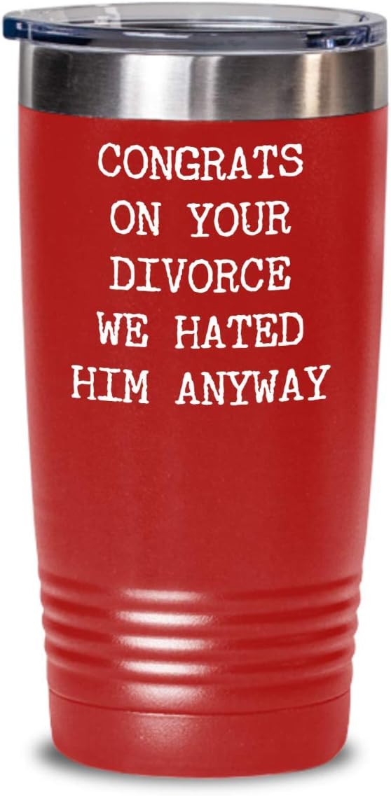 HollyWood & Twine Recently Divorced for Women Congrats on Your Divorce We Hated Him Anyway Tumbler Metal Mug Vacuum Insulated Hot Cold Travel Coffee Cup