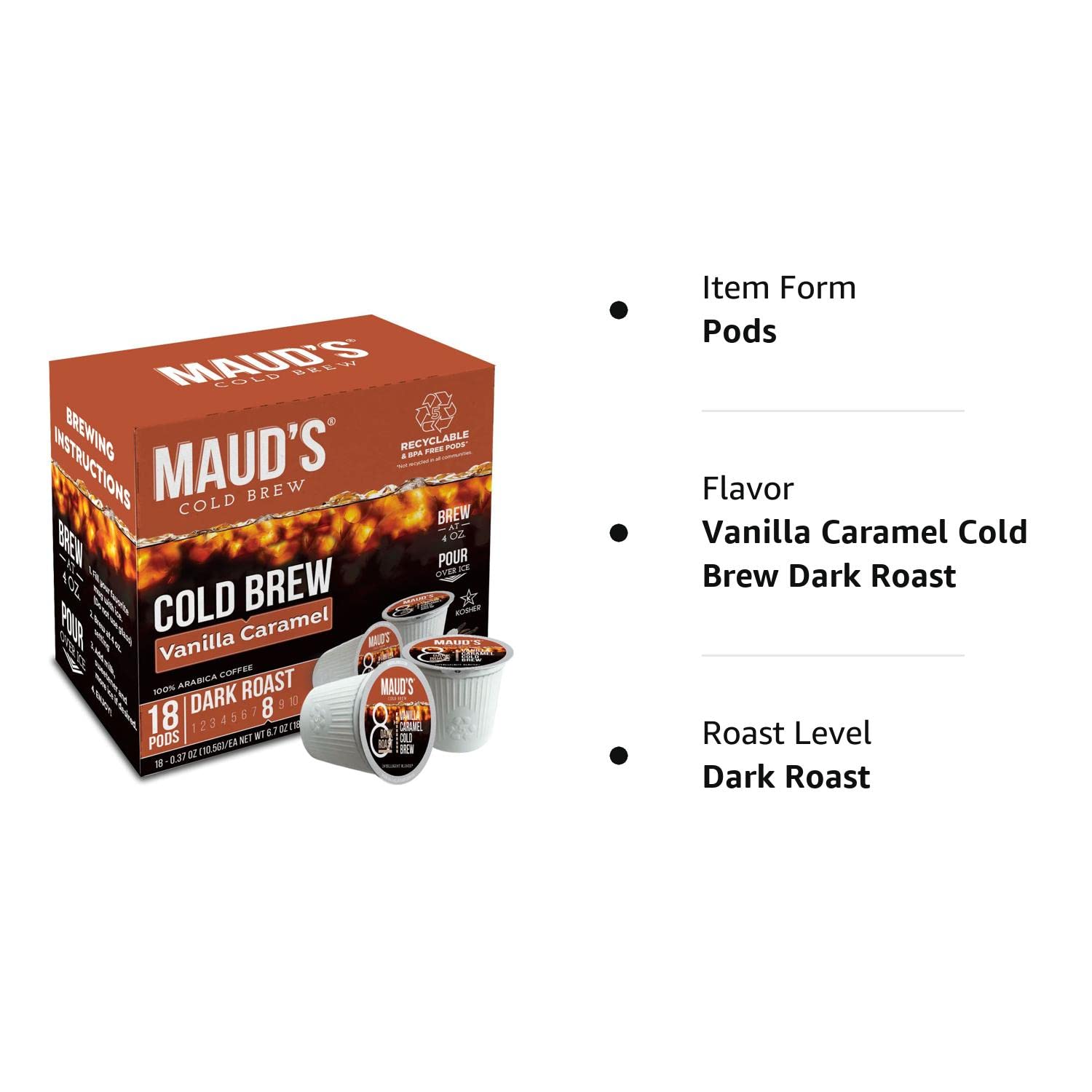 Buy Maud's Vanilla Caramel Cold Brew Dark Roast Coffee (Caramelizilla