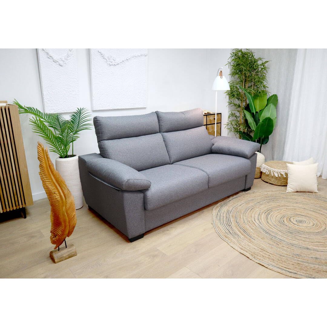 SHIITO | Sofá Cama de 3 Plazas | Modelo Italo - Apertura Italiana | Comodidad y Calidad para Ahorrar Espacio en tu hogar y Recibir a Tus Invitados con Estilo | En Gris - 198 x 95 x 100 cm