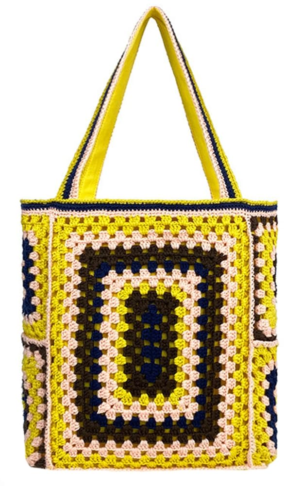 Bolsos de punto para mujer, bolso de ganchillo colorido para verano, bolso hobo de gran tamaño, bolso tejido con asa superior