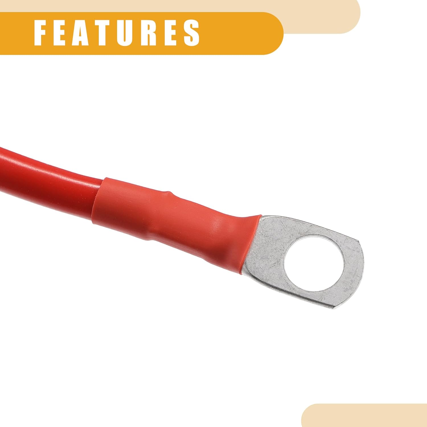 1 Pcs 3/8" Lugs 6ft Cable Length Universal Battery Inverter Cable - Car 6 AWG Gauge Battery Cables Durable - Pure Copper Rubber Red