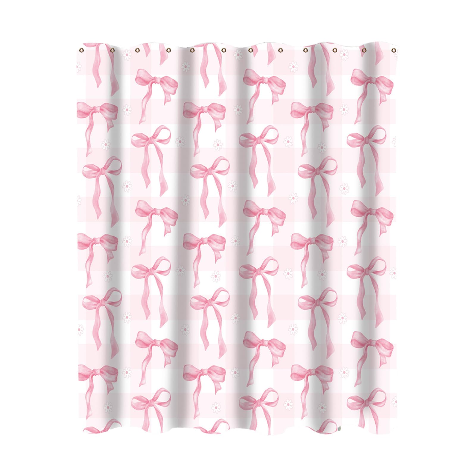 Hsioluted Shower Curtain Vibranted Watercolor Bows Theme Polyester Bathroom Decoration Easy to Clean Watercolor Bows Shower Curtain