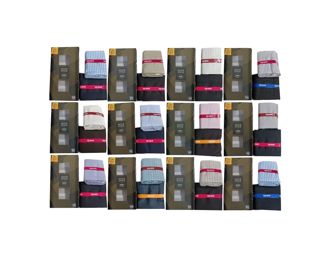 Raymond Quick Style Men’s Shirt & Trouser Fabric Combo – Pack of 12 | Premium Cotton Shirts & Poly-Viscose Pants | Formal Office Wear | Unstitched Fabric Set-image-31