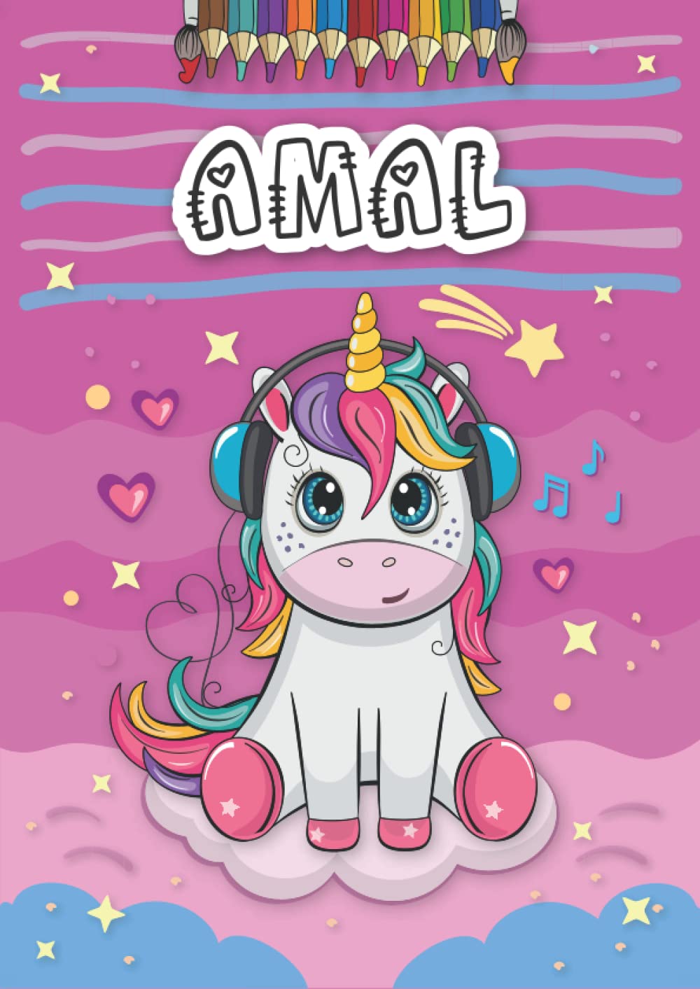 Independently published Amal: Personalized Coloring Book for Amal | Theme: Unicorn | Birthday gift for girl, daughter ... | Ages: 4-8 | 25 unicorn designs with name Amal, Large size A4 (ca. 8.5 x 11 inches)